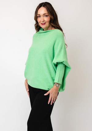d.e.c.k by Decollage One Size Draped Oversized Jumper, Apple Green