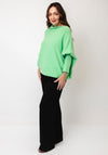 d.e.c.k by Decollage One Size Draped Oversized Jumper, Apple Green
