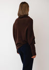 d.e.c.k By Decollage One Size Draped Oversized Jumper, Chocolate Brown