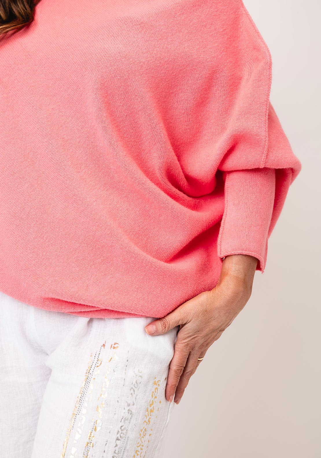 d.e.c.k by Decollage One Sized Draped Jumper, Coral