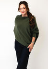 D.E.C.K By Decollage One Size Draped Oversized Jumper, Dark Khaki