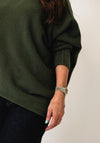 D.E.C.K By Decollage One Size Draped Oversized Jumper, Dark Khaki