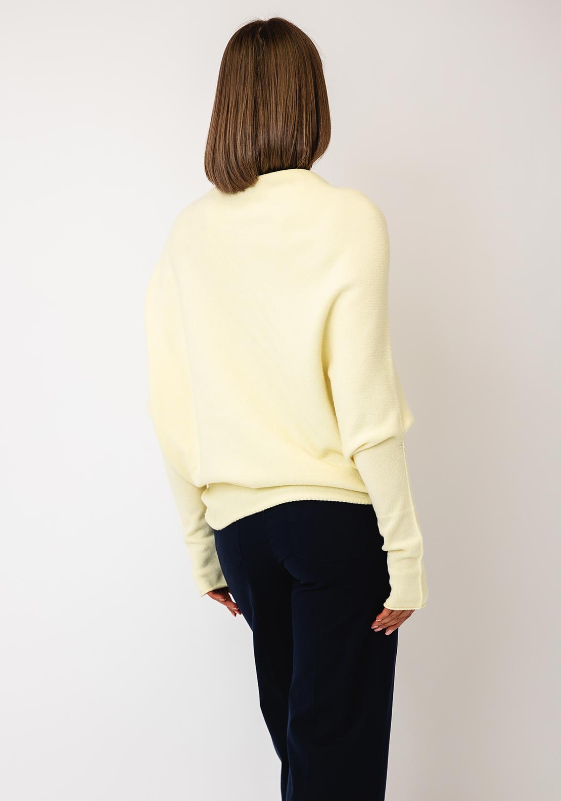 d.e.c.k By Decollage One Size Draped Oversized Jumper, Lemon Yellow