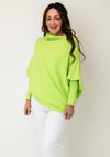 d.e.c.k. By Decollage One Size Draped Oversized Jumper, Lime Green