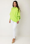 d.e.c.k. By Decollage One Size Draped Oversized Jumper, Lime Green