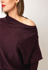 d.e.c.k by Decollage One Size Draped Oversized Jumper, Mulberry