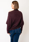 d.e.c.k by Decollage One Size Draped Oversized Jumper, Mulberry