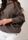 d.e.c.k by Decollage One Size Draped Oversized Jumper, Mocha Brown