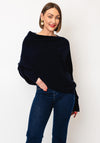 D.E.C.K By Decollage One Size Batwing Asymmetric Jumper, Navy