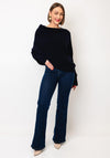 D.E.C.K By Decollage One Size Batwing Asymmetric Jumper, Navy