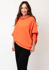 d.e.c.k by Decollage One Size Draped Oversized Jumper, Orange