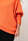 d.e.c.k by Decollage One Size Draped Oversized Jumper, Orange
