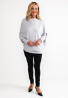 D.E.C.K By Decollage One Size Batwing Asymmetric Jumper, Silver