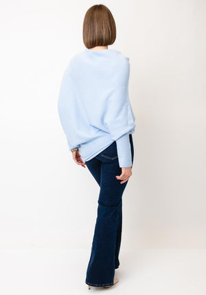 D.E.C.K By Decollage One Size Asymmetric Jumper, Sky Blue