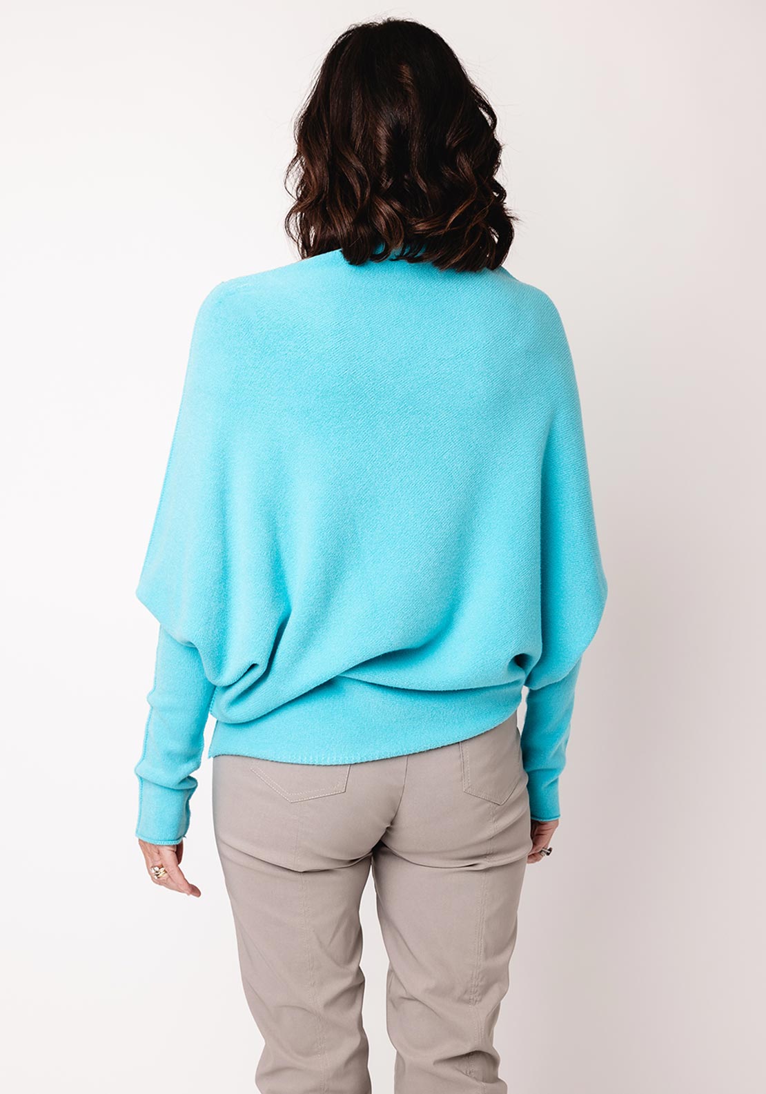 d.e.c.k by Decollage Draped Oversized Jumper, Turquoise