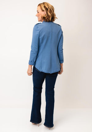 d.e.c.k by Decollage Military Style Jacket, Jean Blue