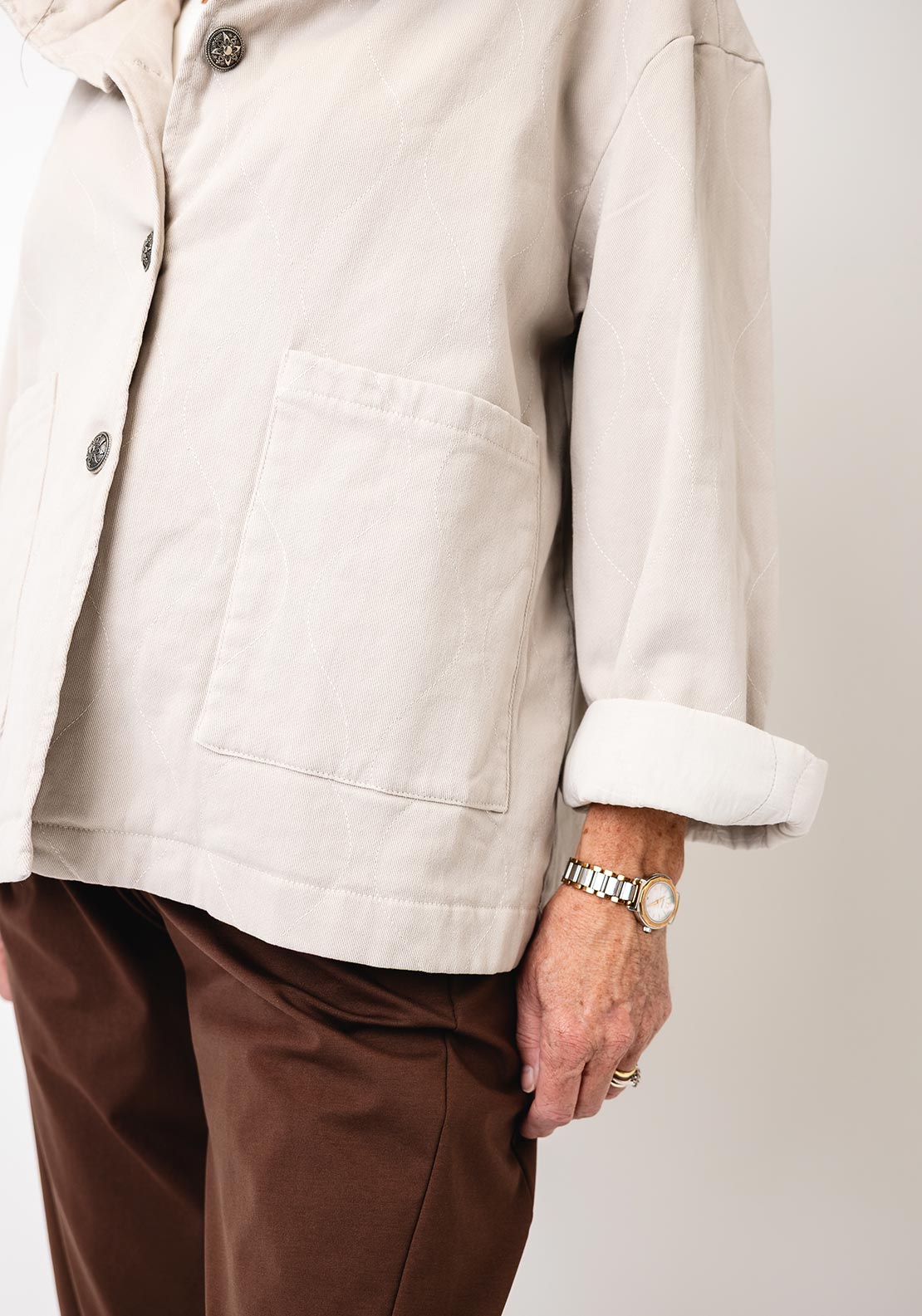 D.E.C.K by Decollage One Size Cotton Jacket, Beige