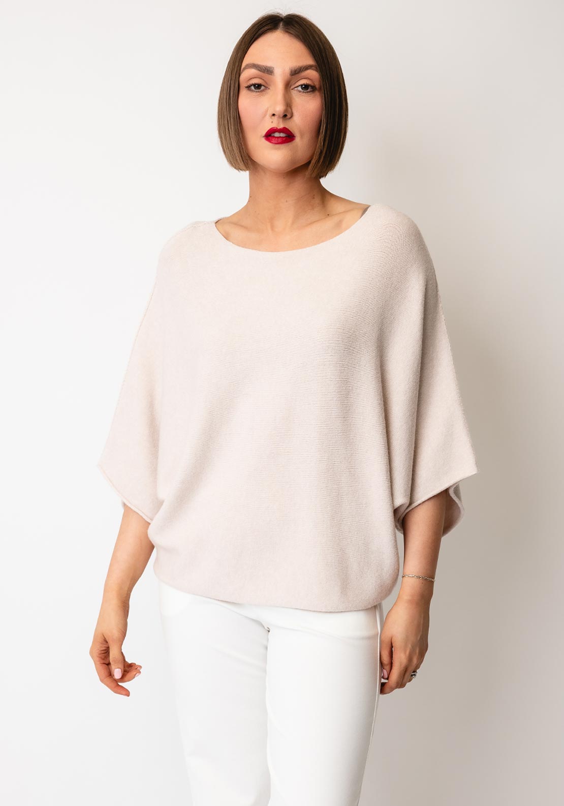 d.e.c.k by Decollage One Size Short Sleeve Jumper, Beige