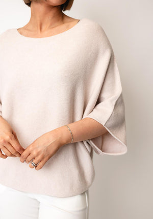 d.e.c.k by Decollage One Size Short Sleeve Jumper, Beige