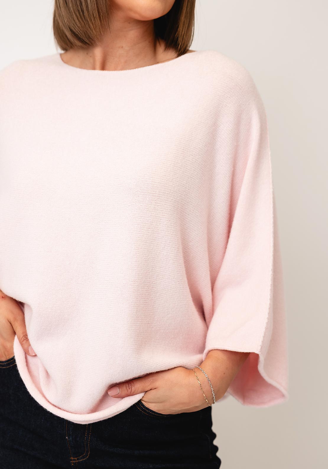 d.e.c.k By Decollage One Size Short Sleeve Jumper, Light Pink