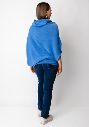 d.e.c.k by Decollage Cowl Neck Batwing Jumper, Blue