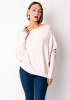d.e.c.k by Decollage Draped Oversized Jumper, Pink