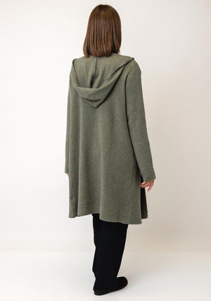 D.E.C.K By Decollage Long Knitted Cardigan, Light Green