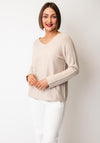 D.E.C.K by Decollage One Size V-Neck Sweater, Beige