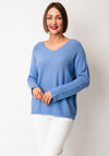 D.E.C.K by Decollage One Size V-Neck Sweater, Blue