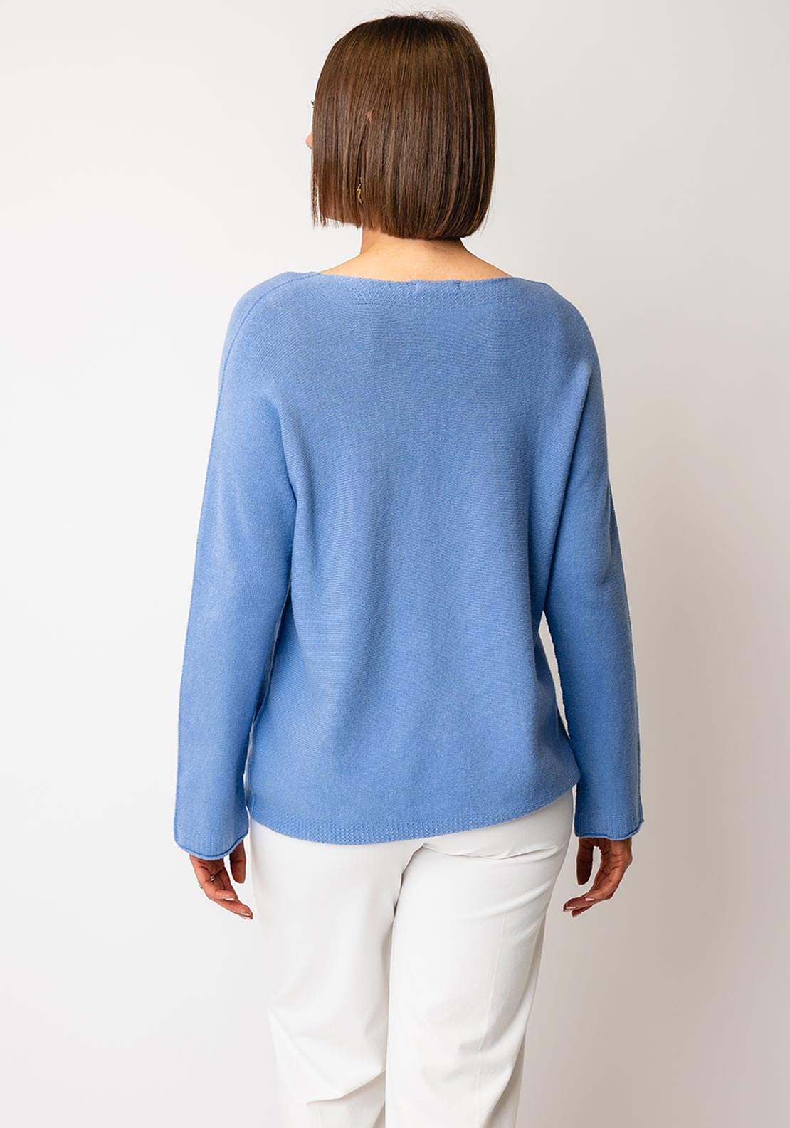 D.E.C.K by Decollage One Size V-Neck Sweater, Blue