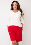 D.E.C.K by Decollage One Size V-Neck Sweater, Cream
