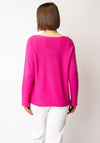 D.E.C.K by Decollage One Size V-Neck Sweater, Fuchsia