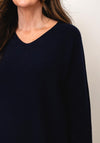 d.e.c.k By Decollage Relaxed V-Neck Knitted Sweater, Navy