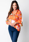d.e.c.k by Decollage One Size Abstract Equestrian Print Blouse, Orange