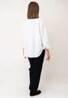 d.e.c.k By Decollage Snap Button with 3D Floral Detail Shirt, White
