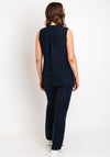 D.E.C.K By Decollage Pinstripe Linen Top, Navy