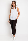 D.E.C.K By Decollage Pinstripe Linen Top, White