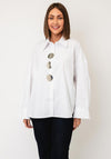 d.e.c.k By Decollage Plain with Silver Hardware Detail Shirt, White
