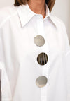 d.e.c.k By Decollage Plain with Silver Hardware Detail Shirt, White