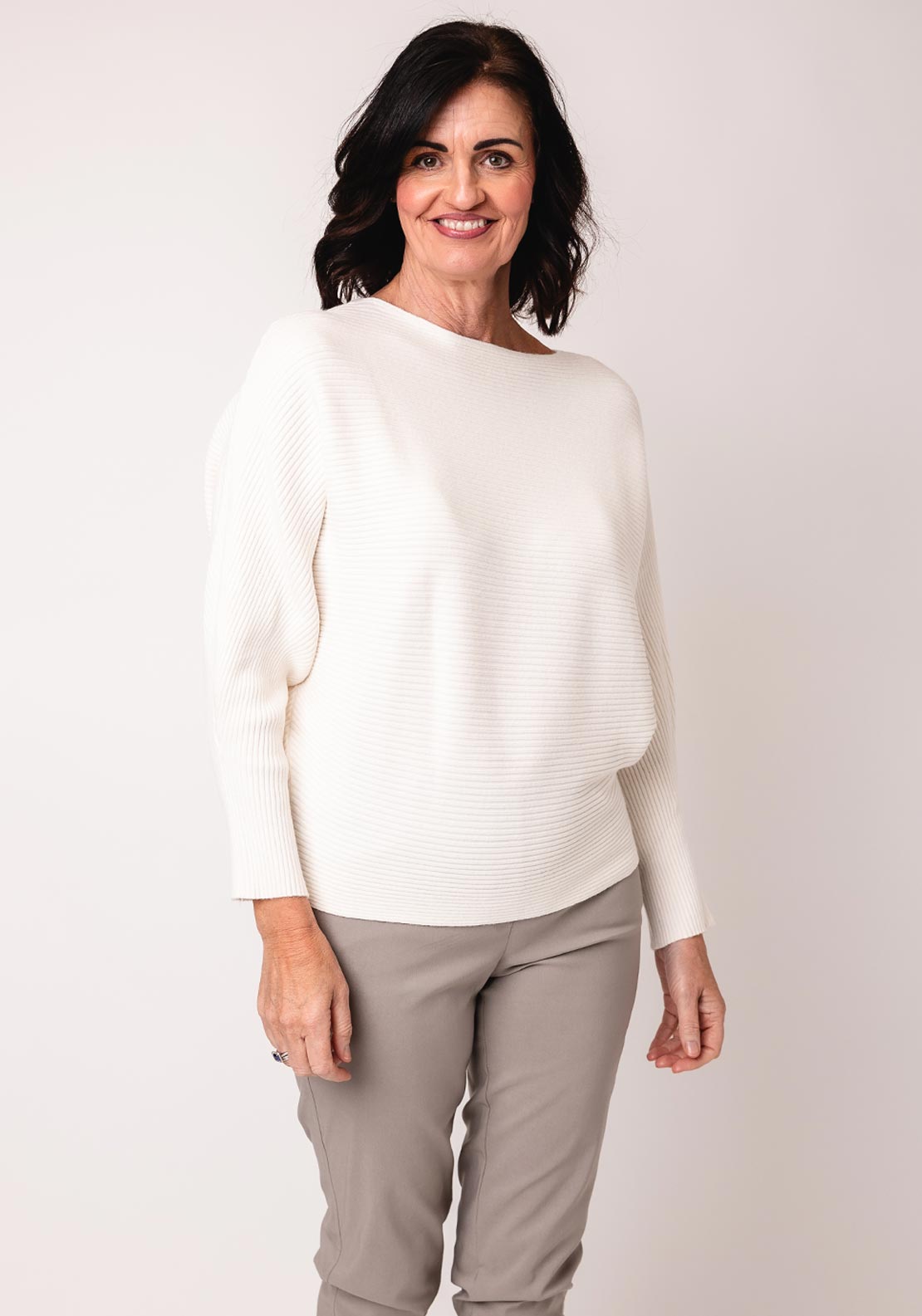 D.e.c.k by Decollage Ribbed Knit Jumper, Cream