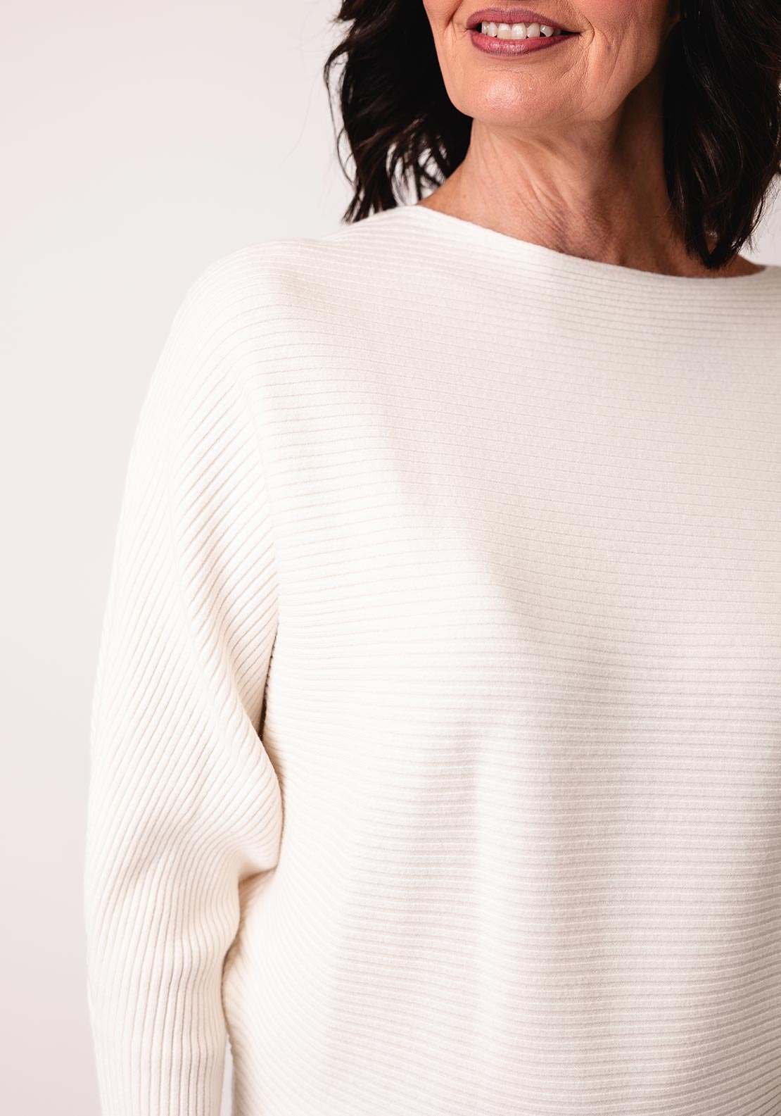 D.e.c.k by Decollage Ribbed Knit Jumper, Cream