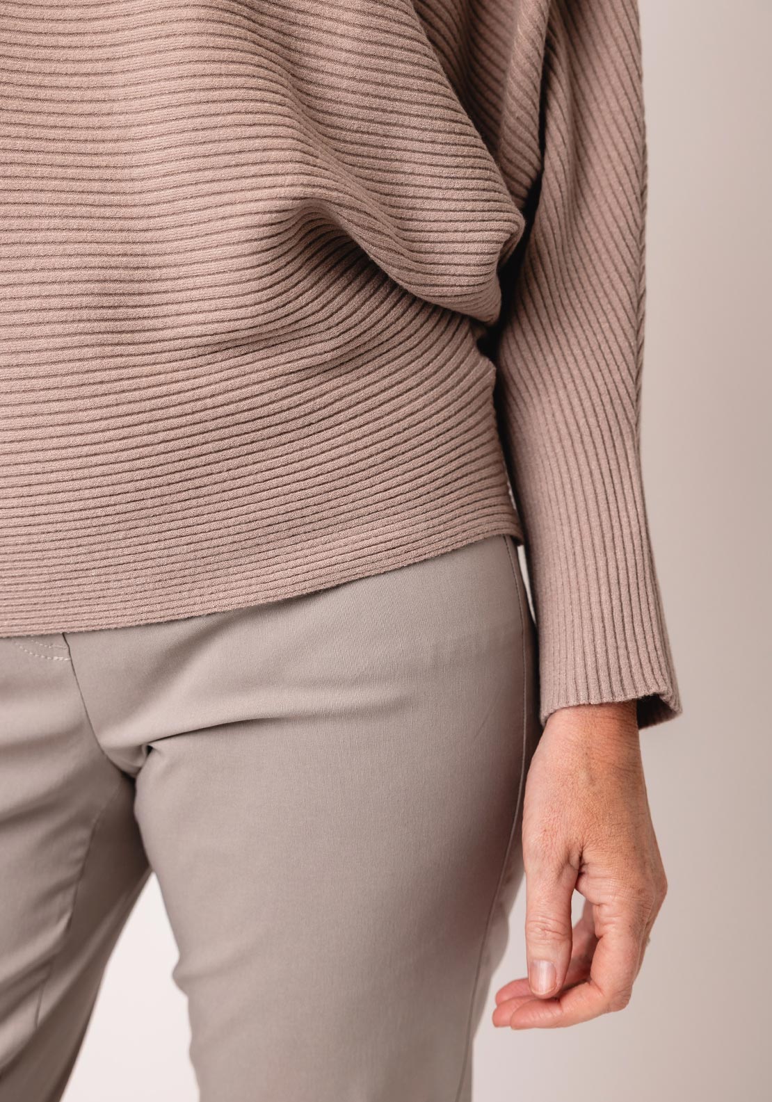 D.e.c.k by Decollage Ribbed Knit Jumper, Taupe