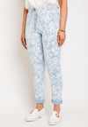D.E.C.K By Decollage Floral Print Trousers, Sky Blue