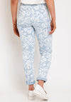 D.E.C.K By Decollage Floral Print Trousers, Sky Blue