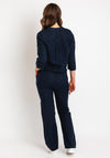 D.E.C.K By Decollage V-Neck Pinstripe Linen Top, Navy