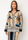 d.e.c.k By Decollage One Size Ship Print Blouse, Beige Multi
