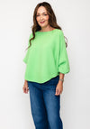 D.E.C.K By Decollage One Size Ribbed Sweater, Apple Green