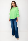 D.E.C.K By Decollage One Size Ribbed Sweater, Apple Green