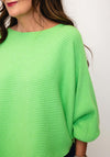 D.E.C.K By Decollage One Size Ribbed Sweater, Apple Green