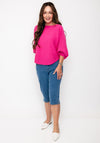 D.E.C.K By Decollage One Size Ribbed Sweater, Fuchsia Pink